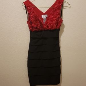 Red and Black Cocktail dress